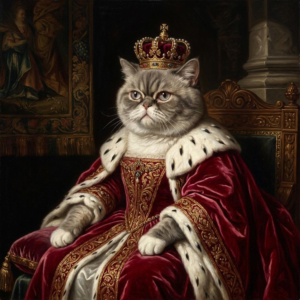 Royal pet portrait style example